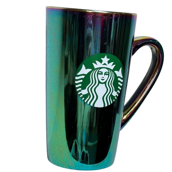 Starbucks Iridescent Oil Slick Mug Holiday 2022 Mermaid 16oz Rainbow Holographic - Picture 2 of 10